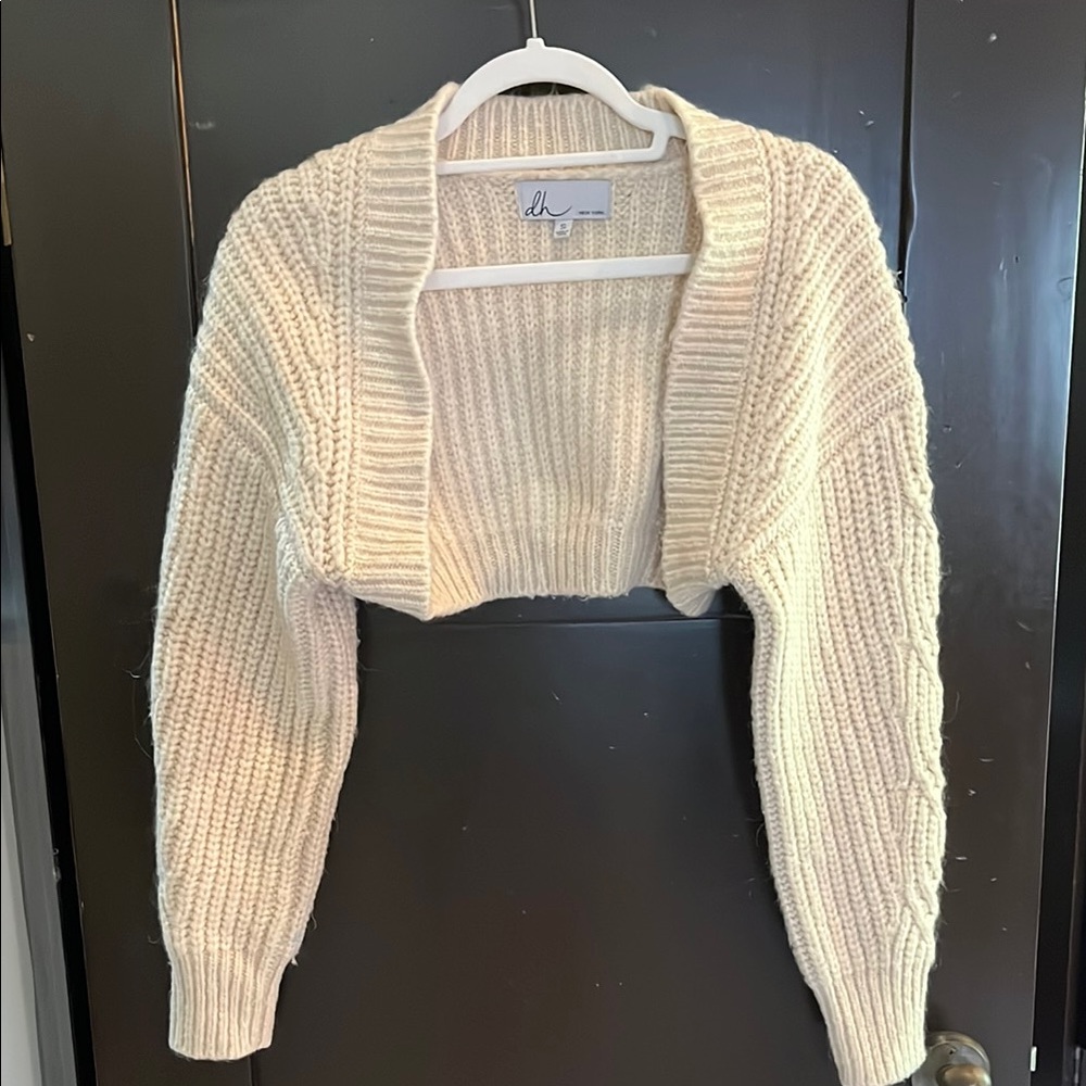 Cream Chunky Knit Shrug Sweater